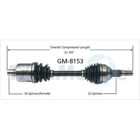 Surtrack Axle Cv Axle Shaft, Gm-8153 GM-8153